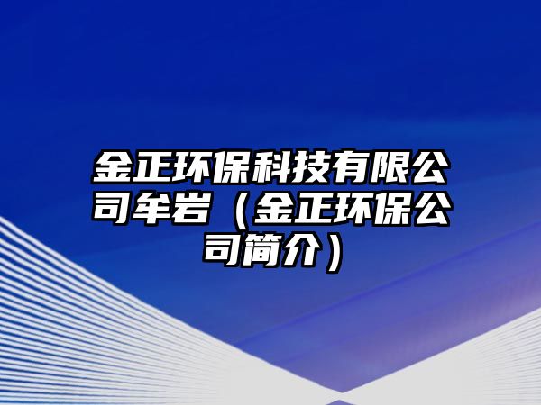 金正環(huán)?？萍加邢薰灸矌r（金正環(huán)保公司簡介）