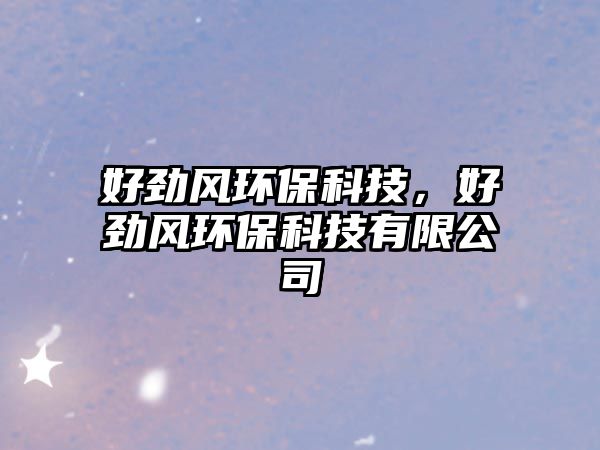好勁風(fēng)環(huán)?？萍迹脛棚L(fēng)環(huán)?？萍加邢薰?/> 
									</a>
									<h4 class=