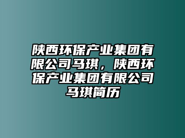 陜西環(huán)保產(chǎn)業(yè)集團有限公司馬琪，陜西環(huán)保產(chǎn)業(yè)集團有限公司馬琪簡歷