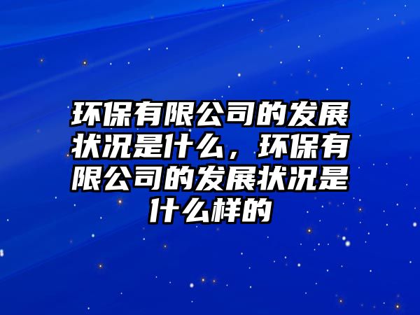 環(huán)保有限公司的發(fā)展?fàn)顩r是什么，環(huán)保有限公司的發(fā)展?fàn)顩r是什么樣的