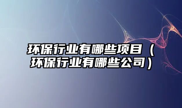 環(huán)保行業(yè)有哪些項(xiàng)目（環(huán)保行業(yè)有哪些公司）