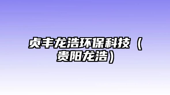 貞豐龍浩環(huán)?？萍迹ㄙF陽龍浩）