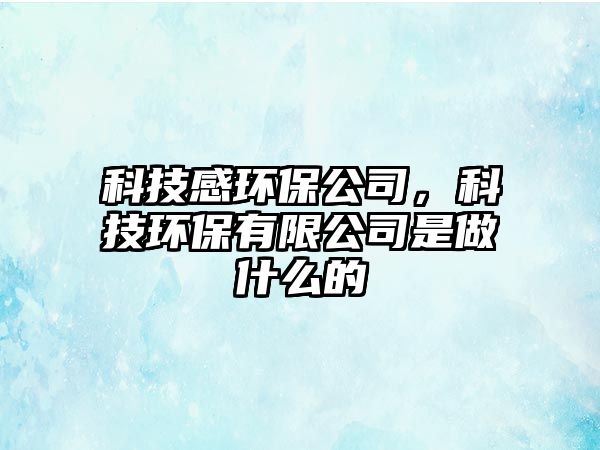 科技感環(huán)保公司，科技環(huán)保有限公司是做什么的