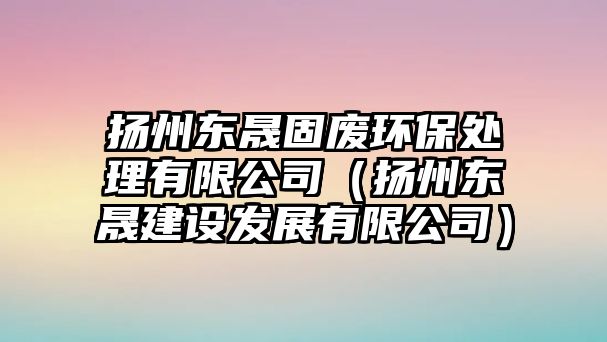 揚州東晟固廢環(huán)保處理有限公司（揚州東晟建設發(fā)展有限公司）