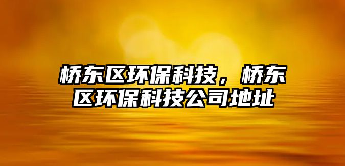 橋東區(qū)環(huán)?？萍?，橋東區(qū)環(huán)保科技公司地址