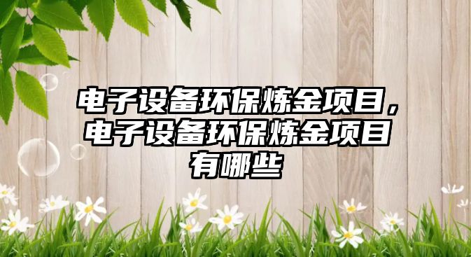 電子設(shè)備環(huán)保煉金項(xiàng)目，電子設(shè)備環(huán)保煉金項(xiàng)目有哪些