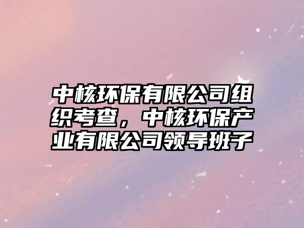 中核環(huán)保有限公司組織考查，中核環(huán)保產(chǎn)業(yè)有限公司領(lǐng)導(dǎo)班子