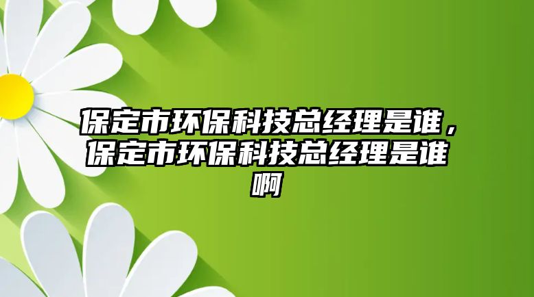 保定市環(huán)?？萍伎偨?jīng)理是誰，保定市環(huán)保科技總經(jīng)理是誰啊