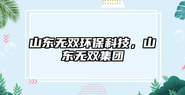 山東無雙環(huán)?？萍?，山東無雙集團