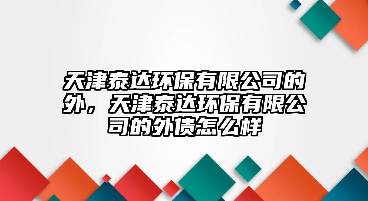 天津泰達環(huán)保有限公司的外，天津泰達環(huán)保有限公司的外債怎么樣