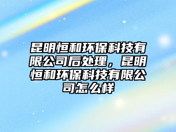 昆明恒和環(huán)?？萍加邢薰竞筇幚?，昆明恒和環(huán)保科技有限公司怎么樣