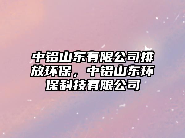 中鋁山東有限公司排放環(huán)保，中鋁山東環(huán)保科技有限公司