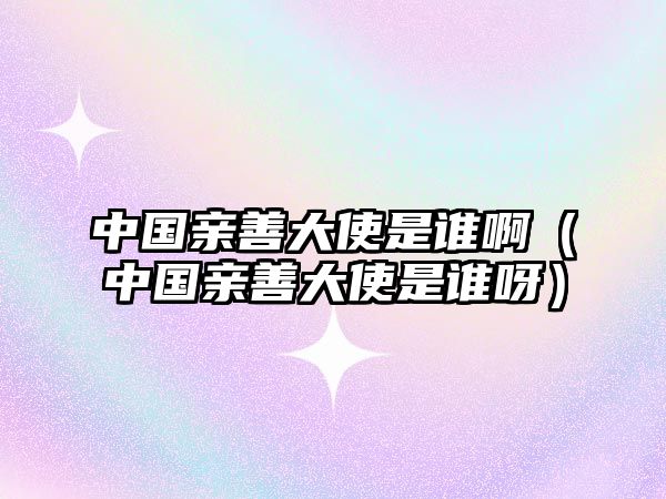 中國親善大使是誰?。ㄖ袊H善大使是誰呀）