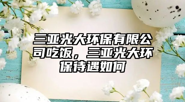 三亞光大環(huán)保有限公司吃飯，三亞光大環(huán)保待遇如何