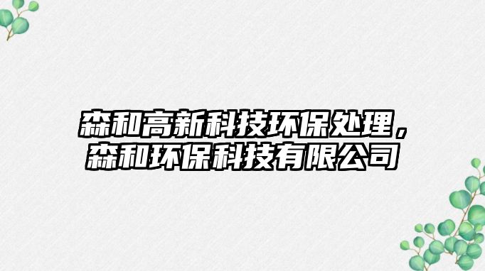 森和高新科技環(huán)保處理，森和環(huán)?？萍加邢薰?/> 
									</a>
									<h4 class=