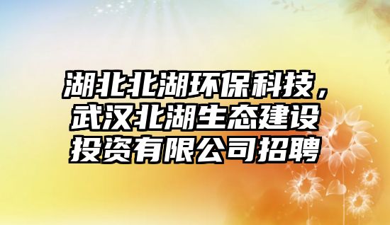 湖北北湖環(huán)?？萍?，武漢北湖生態(tài)建設(shè)投資有限公司招聘
