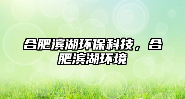 合肥濱湖環(huán)?？萍迹戏蕿I湖環(huán)境