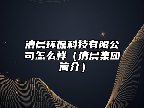 清晨環(huán)?？萍加邢薰驹趺礃樱ㄇ宄考瘓F簡介）
