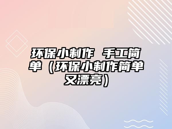 環(huán)保小制作 手工簡單（環(huán)保小制作簡單又漂亮）