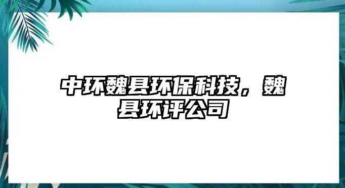 中環(huán)魏縣環(huán)保科技，魏縣環(huán)評(píng)公司