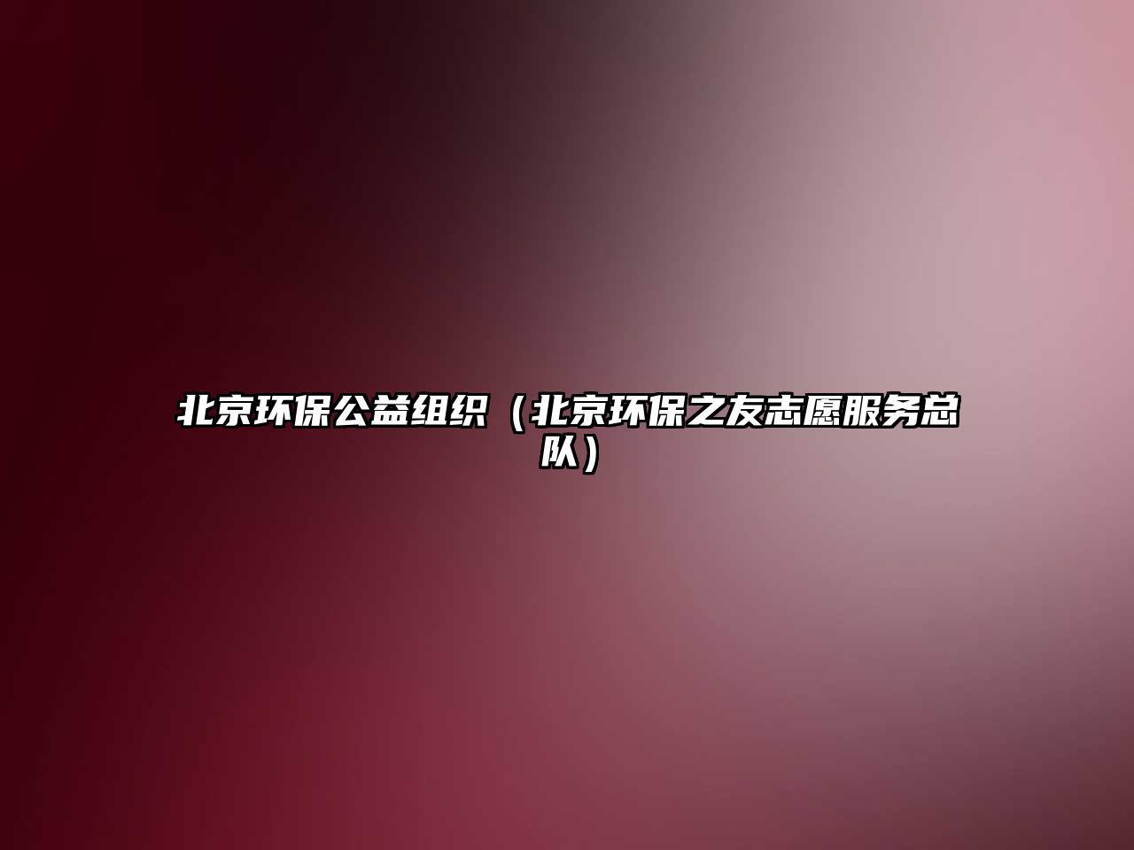 北京環(huán)保公益組織（北京環(huán)保之友志愿服務(wù)總隊）