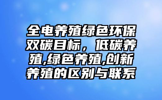 全電養(yǎng)殖綠色環(huán)保雙碳目標(biāo)，低碳養(yǎng)殖,綠色養(yǎng)殖,創(chuàng)新養(yǎng)殖的區(qū)別與聯(lián)系