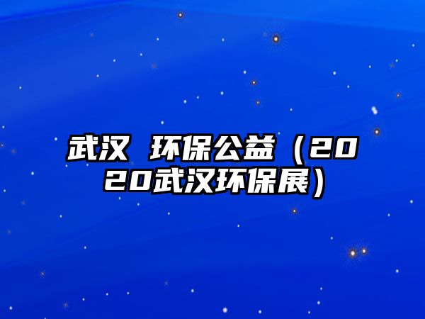 武漢 環(huán)保公益（2020武漢環(huán)保展）
