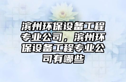 濱州環(huán)保設(shè)備工程專業(yè)公司，濱州環(huán)保設(shè)備工程專業(yè)公司有哪些