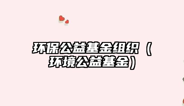 環(huán)保公益基金組織（環(huán)境公益基金）