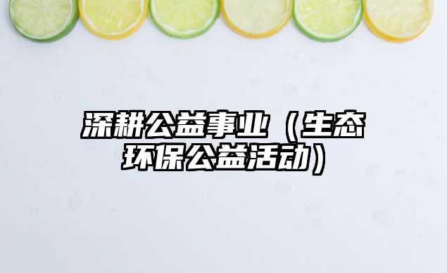 深耕公益事業(yè)（生態(tài)環(huán)保公益活動(dòng)）