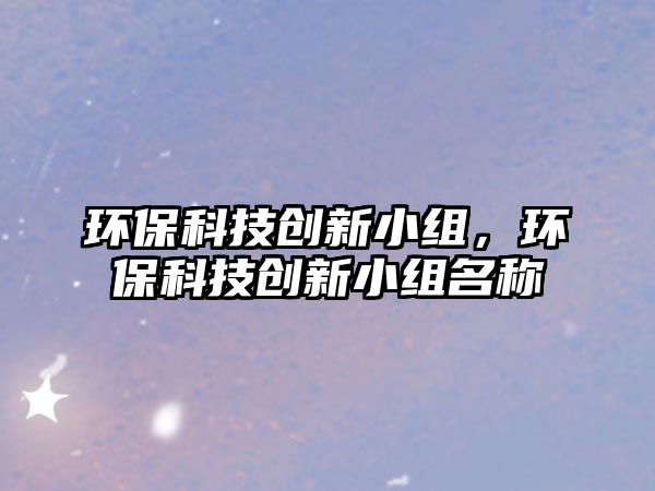 環(huán)?？萍紕?chuàng)新小組，環(huán)?？萍紕?chuàng)新小組名稱