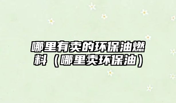 哪里有賣的環(huán)保油燃料（哪里賣環(huán)保油）
