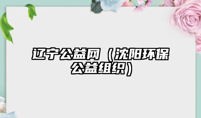 遼寧公益網(wǎng)（沈陽(yáng)環(huán)保公益組織）