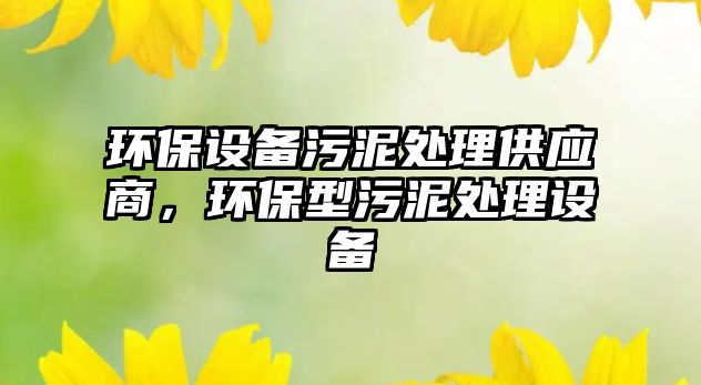 環(huán)保設(shè)備污泥處理供應(yīng)商，環(huán)保型污泥處理設(shè)備