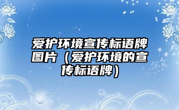 愛護環(huán)境宣傳標(biāo)語牌圖片（愛護環(huán)境的宣傳標(biāo)語牌）