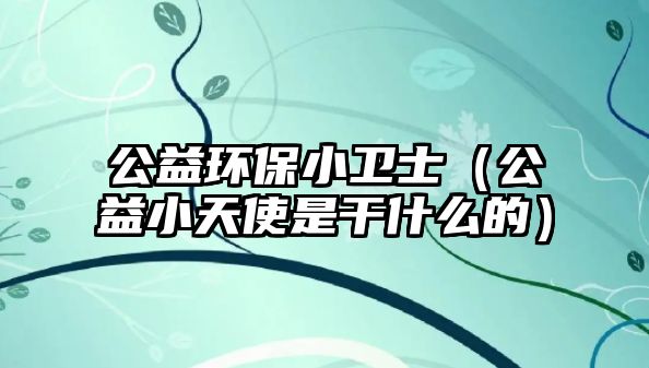 公益環(huán)保小衛(wèi)士（公益小天使是干什么的）