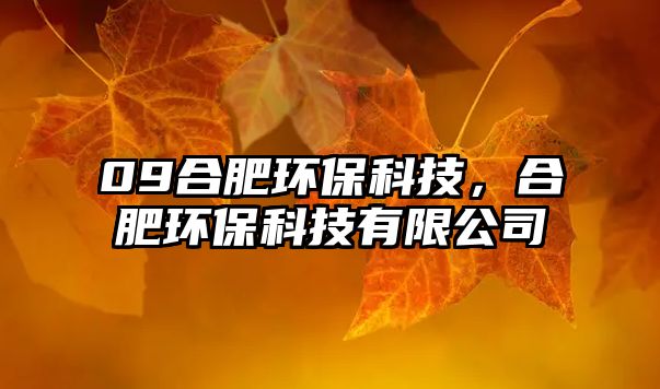 09合肥環(huán)?？萍?，合肥環(huán)保科技有限公司