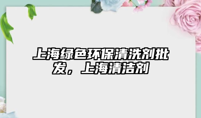 上海綠色環(huán)保清洗劑批發(fā)，上海清潔劑