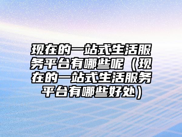 現(xiàn)在的一站式生活服務(wù)平臺(tái)有哪些呢（現(xiàn)在的一站式生活服務(wù)平臺(tái)有哪些好處）