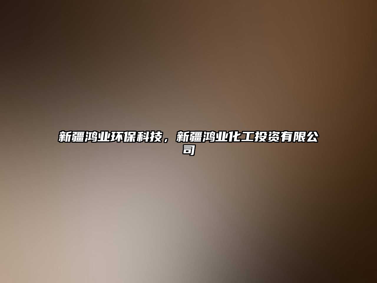 新疆鴻業(yè)環(huán)?？萍?，新疆鴻業(yè)化工投資有限公司