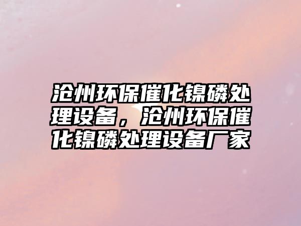 滄州環(huán)保催化鎳磷處理設(shè)備，滄州環(huán)保催化鎳磷處理設(shè)備廠家