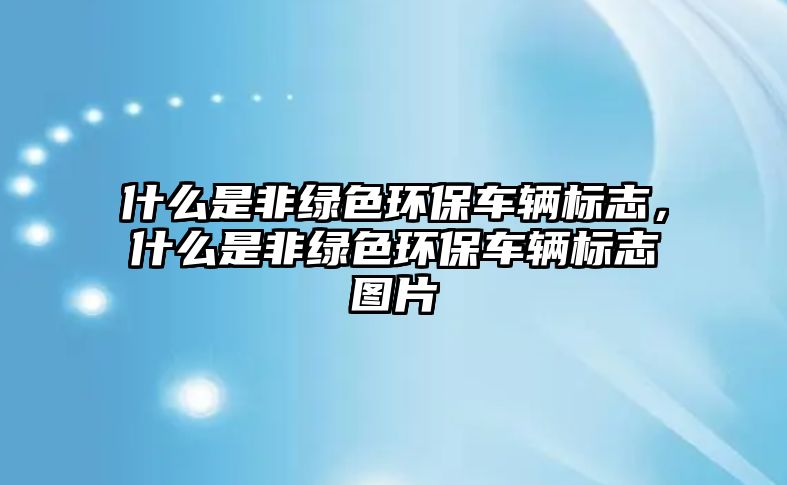 什么是非綠色環(huán)保車(chē)輛標(biāo)志，什么是非綠色環(huán)保車(chē)輛標(biāo)志圖片