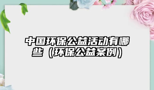 中國(guó)環(huán)保公益活動(dòng)有哪些（環(huán)保公益案例）