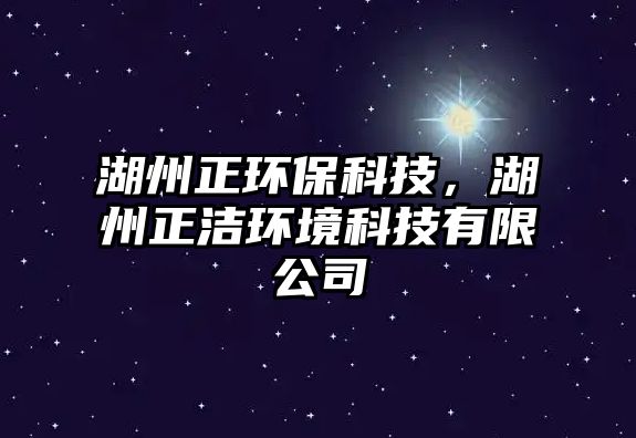 湖州正環(huán)?？萍迹菡凉嵀h(huán)境科技有限公司