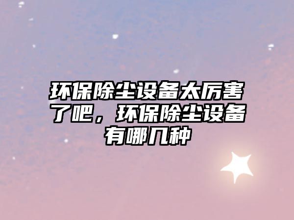 環(huán)保除塵設備太厲害了吧，環(huán)保除塵設備有哪幾種