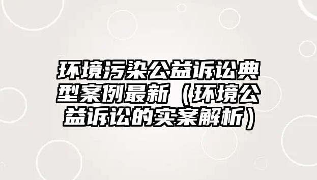 環(huán)境污染公益訴訟典型案例最新（環(huán)境公益訴訟的實案解析）