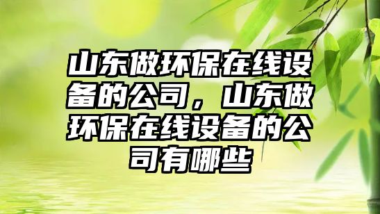 山東做環(huán)保在線設(shè)備的公司，山東做環(huán)保在線設(shè)備的公司有哪些