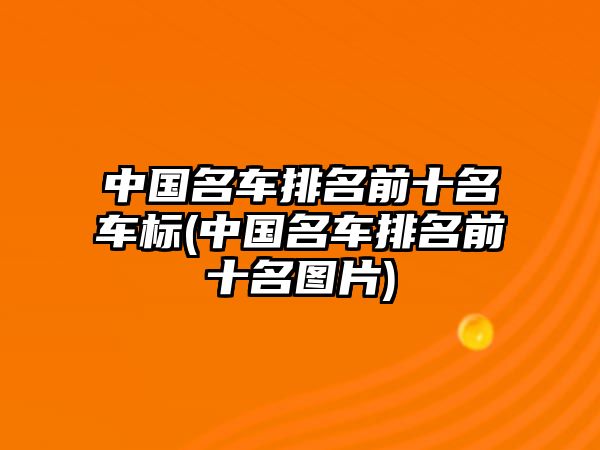 中國名車排名前十名車標(中國名車排名前十名圖片)