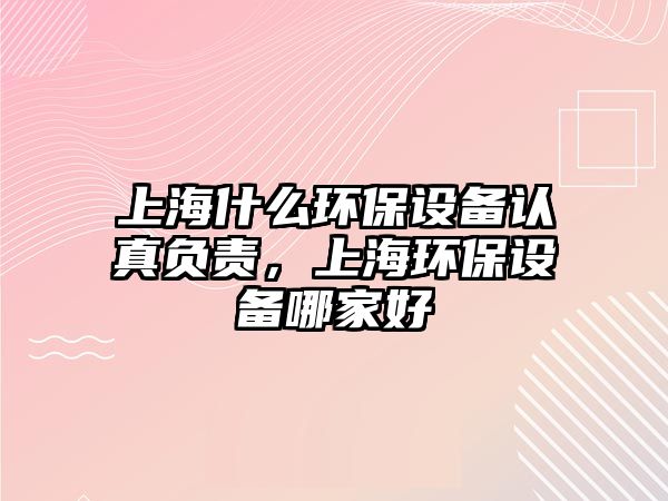 上海什么環(huán)保設(shè)備認(rèn)真負(fù)責(zé)，上海環(huán)保設(shè)備哪家好