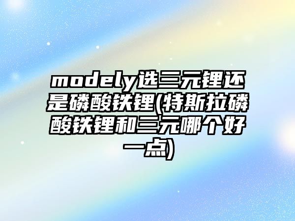 modely選三元鋰還是磷酸鐵鋰(特斯拉磷酸鐵鋰和三元哪個好一點)